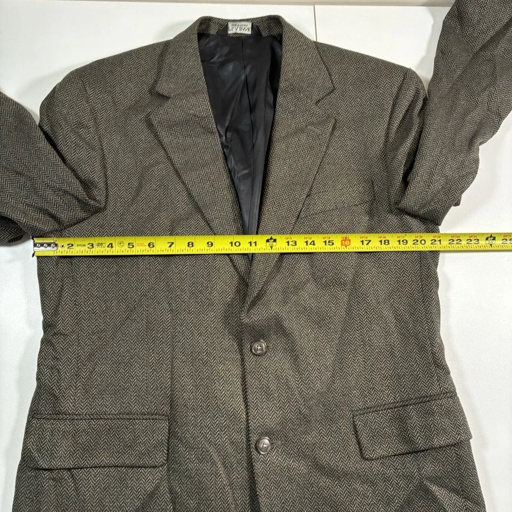 Jos A‎ Bank Silk Wool Blazer 42R Green Herringbone Sport Coat (Tag 41)
